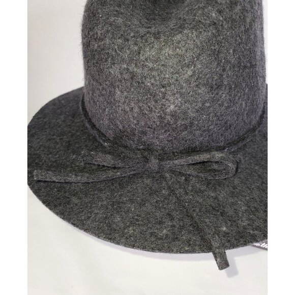 Banana Republic Gray 100% Wool Fedora Hat with Black Trim S/M 1529 - Picture 7 of 13